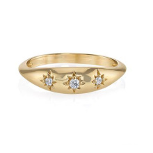 Gemnel 925 silver jewelry plated gold gypsy star set minimalist ring